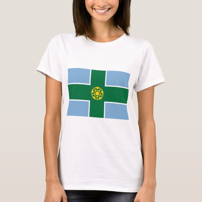 Camiseta Bandera de Derbyshire (condado de Inglaterra, Rein (Anverso)
