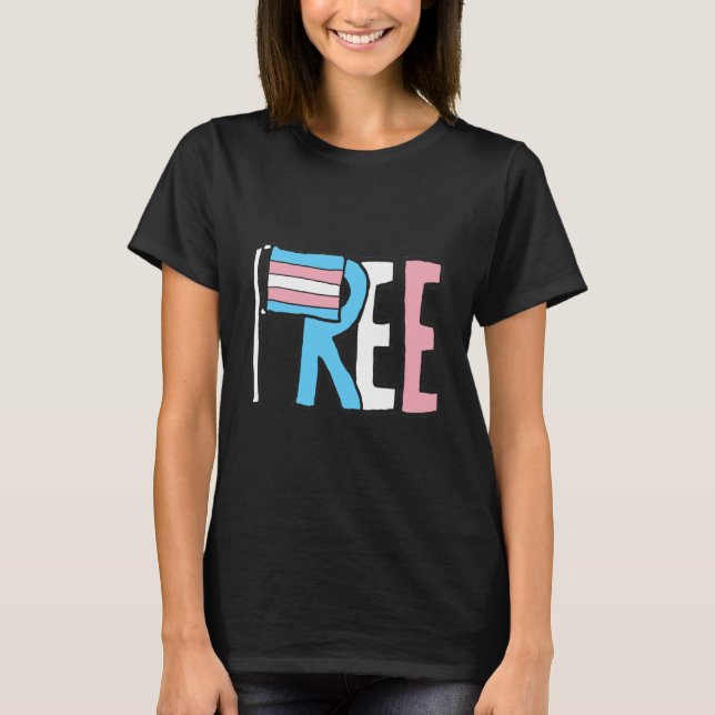 Camiseta Bandera de derechos transnacionales libres (Anverso)