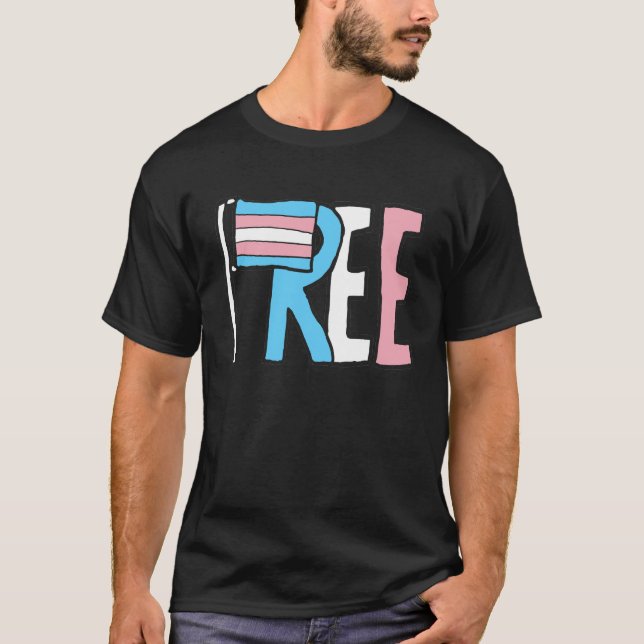 Camiseta Bandera de derechos transnacionales libres (Anverso)