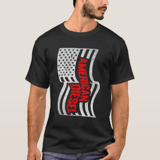 Camiseta Bandera De Diesel Estadounidense Y Rollador Patrió