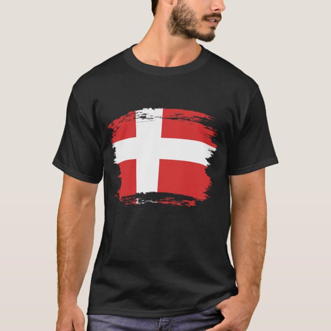 Camiseta Bandera de Dinamarca (Anverso)