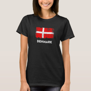 Camiseta Bandera de Dinamarca Danmark Danemark White Red