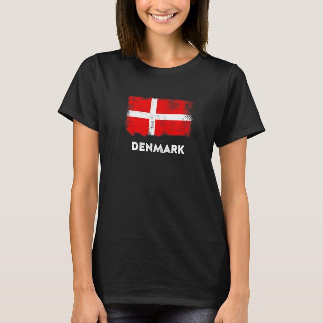 Camiseta Bandera de Dinamarca Danmark Danemark White Red (Anverso)