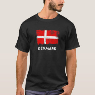 Camiseta Bandera de Dinamarca Danmark Danemark White Red