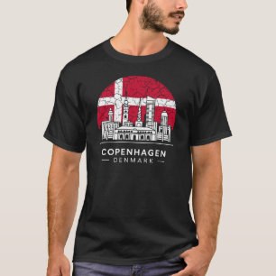 Camiseta Bandera de Dinamarca de la Ciudad de Copenhague