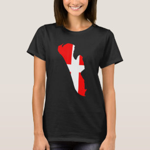Camiseta Bandera de Dinamarca en el esquema de Fanö Dinamar