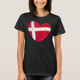 Camiseta Bandera De Dinamarca En Forma De Corazón Dinamarca