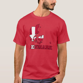 Camiseta Bandera de Dinamarca en mapa