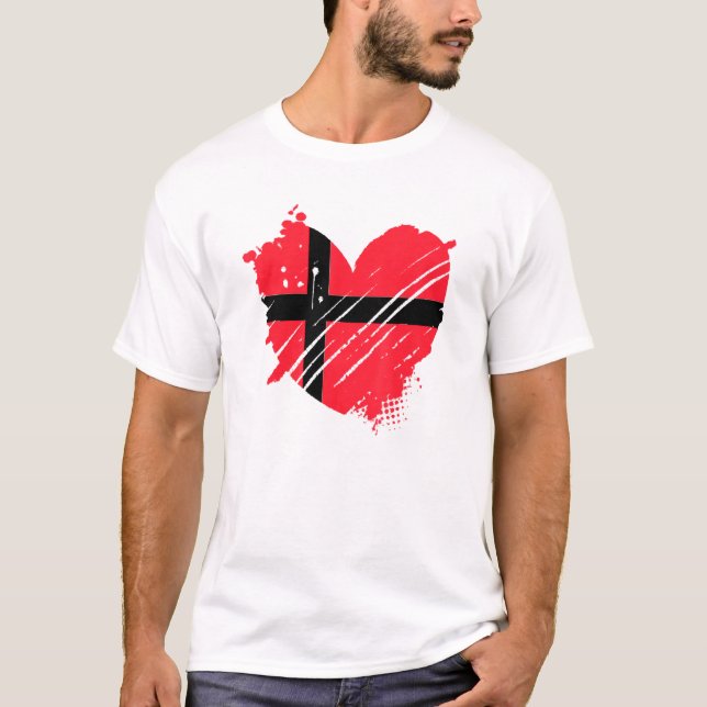Camiseta Bandera De Dinamarca Me Encanta Dinamarca Es En Mi (Anverso)