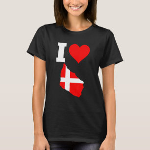 Camiseta Bandera de Dinamarca para Bornholm I Love Bornholm