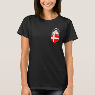 Camiseta Bandera de Dinamarca Perro de estaño japonés en el