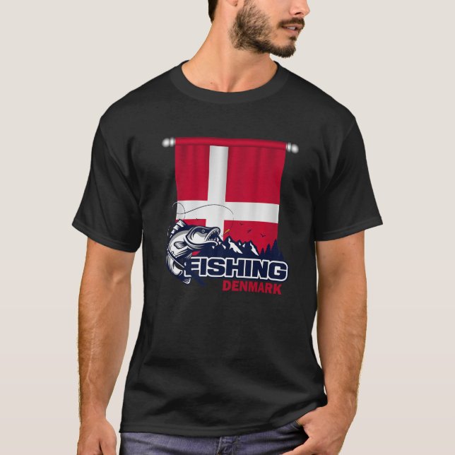 Camiseta Bandera De Dinamarca - Pesca En Dinamarca (Anverso)