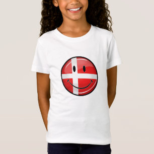 Camiseta Bandera de Dinamarca sonriente