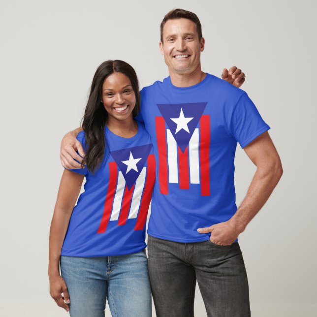 Camiseta Bandera de diseñador de Puerto Rico (Unisexo)