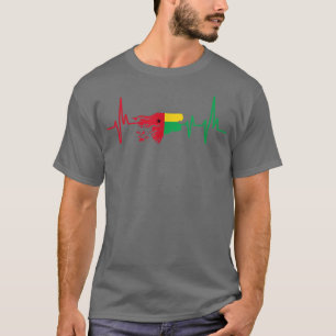Camiseta Bandera de diseño de latido Guinea Bissau