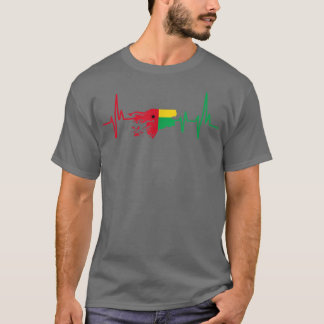 Camiseta Bandera de diseño de latido Guinea Bissau