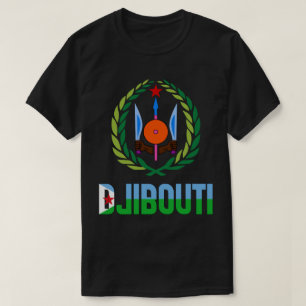 Camiseta Bandera de Djibouti y Patriótico Del Escudo De Arm