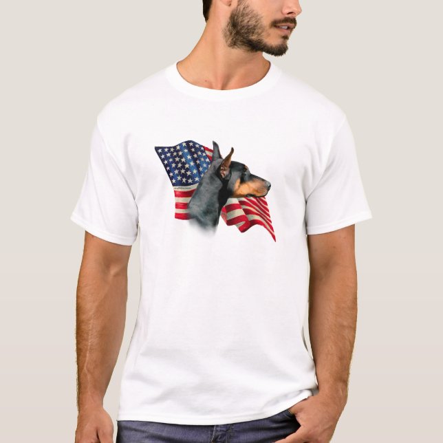 Camiseta Bandera de Doberman Pinscher (Anverso)