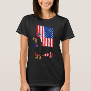 Camiseta Bandera de Doxie de la celebración del perro de Da