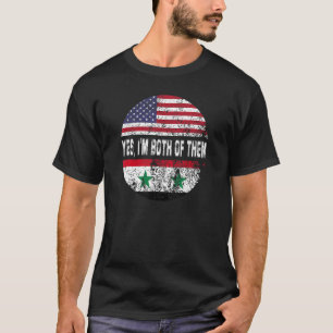 Camiseta Bandera de duel Siria y ciudadano estadounidense d