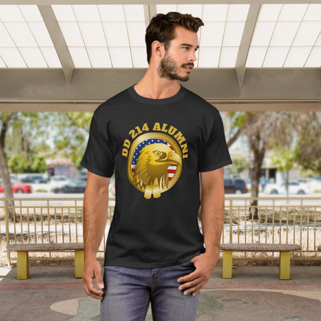 Camiseta Bandera de Eagle Gold Emblem USA | DD 214 Alumno n (Subido por el creador)
