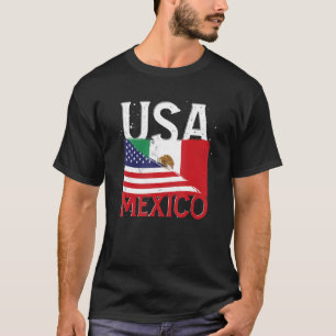 Camiseta Bandera De Eagle Mexicana Bandera Estadounidense H