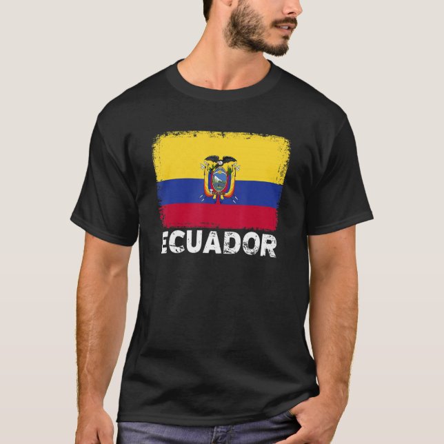 Camiseta Bandera de Ecuador apoya a ecuatorianos hombres W (Anverso)