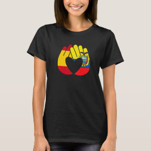 Camiseta Bandera de Ecuador España Bandera Amistad Hermanda