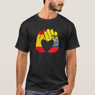 Camiseta Bandera de Ecuador España Bandera Amistad Hermanda