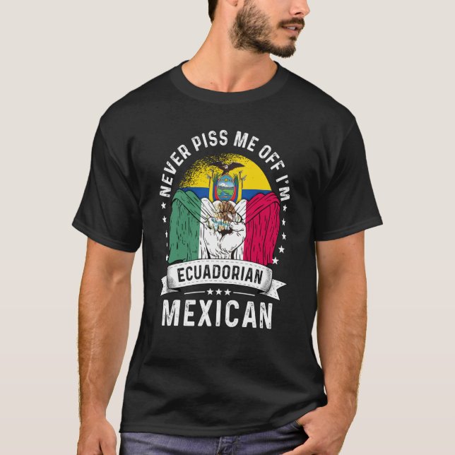 Camiseta Bandera de Ecuador México crece humor orgullo ciud (Anverso)