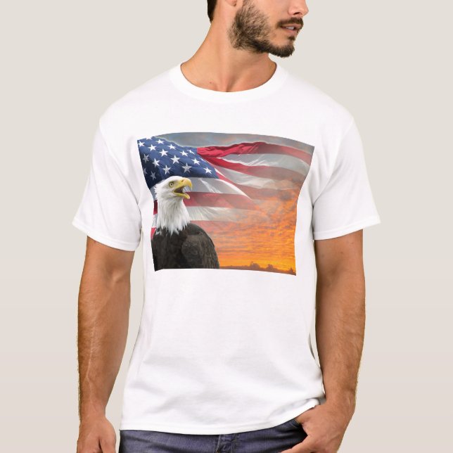 Camiseta Bandera de EE. UU. Águila (Anverso)