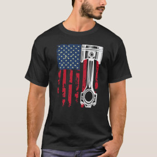 Camiseta Bandera de EE. UU. Automóvil Reparador Mecánico de