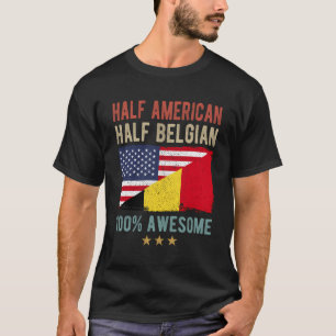 Camiseta Bandera De Ee.Uu. Bélgica Media Estadounidense Med