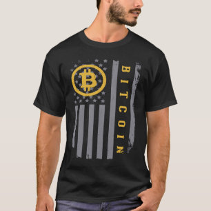 Camiseta Bandera de EE. UU. Bitcoin Moneda Digital Distorsi