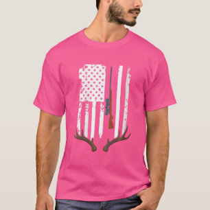 Camiseta Bandera De Ee.Uu.: Caza De Rifle, Animales Silvest