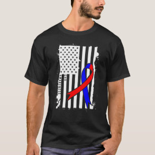 Camiseta Bandera De Ee.Uu. Chd Congénita Cardiopatía Mon De