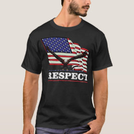 Camiseta Bandera de EE. UU. con águila sobre Respeto tallad