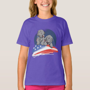 Camiseta Bandera de EE. UU. con diseño de cachorros lindos