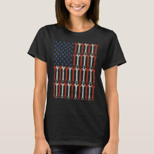 Camiseta Bandera de EE.UU. con Wrenches for Car Mechane Wor