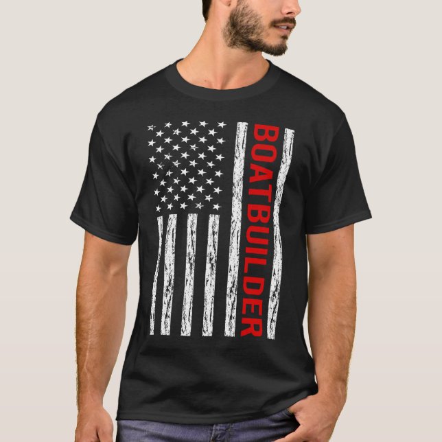 Camiseta Bandera de EE. UU. - Constructor de barcos (Anverso)