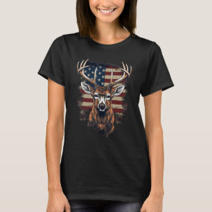Camiseta Bandera de EE. UU. de 4 de julio Ciervo 1