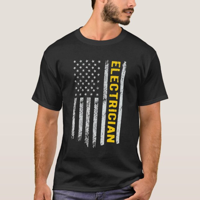 Camiseta Bandera De Ee.Uu. De Electricista (Anverso)