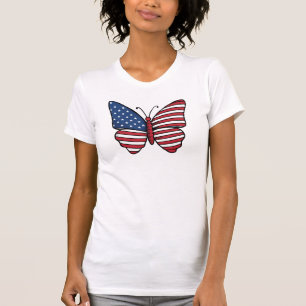 Camiseta Bandera de EE. UU. de mariposa sublimación-62614