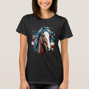 Camiseta Bandera de EE. UU. del 4 de julio Caballo 2