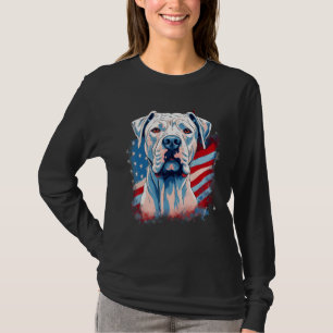 Camiseta Bandera de EE. UU. del 4 de julio Dogo Argentino P