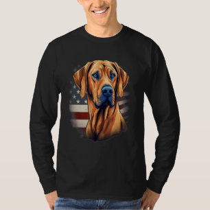 Camiseta Bandera de EE. UU. del 4 de julio Rhodesian Ridgeb