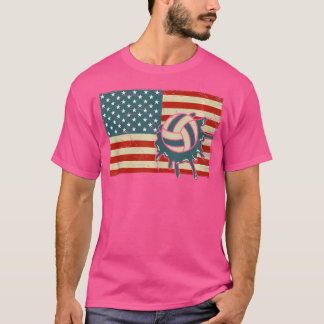 Camiseta Bandera De Ee.Uu. Deportes Náuticos Voleibol Y Voz