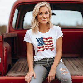 Camiseta Bandera de EE. UU. desgastada 4 de julio