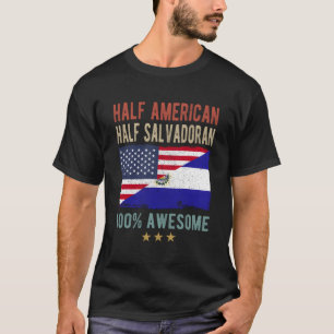 Camiseta Bandera De Ee.Uu. El Salvador Media Salvadoreña Am