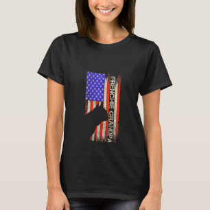 Camiseta Bandera De Ee.Uu. Freno Abuelo Francés De La Mujer